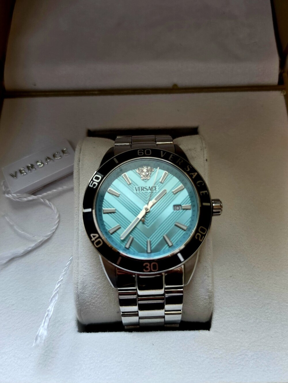 Versave Greca Urban Quartz Turquoise Dial Men's Watch